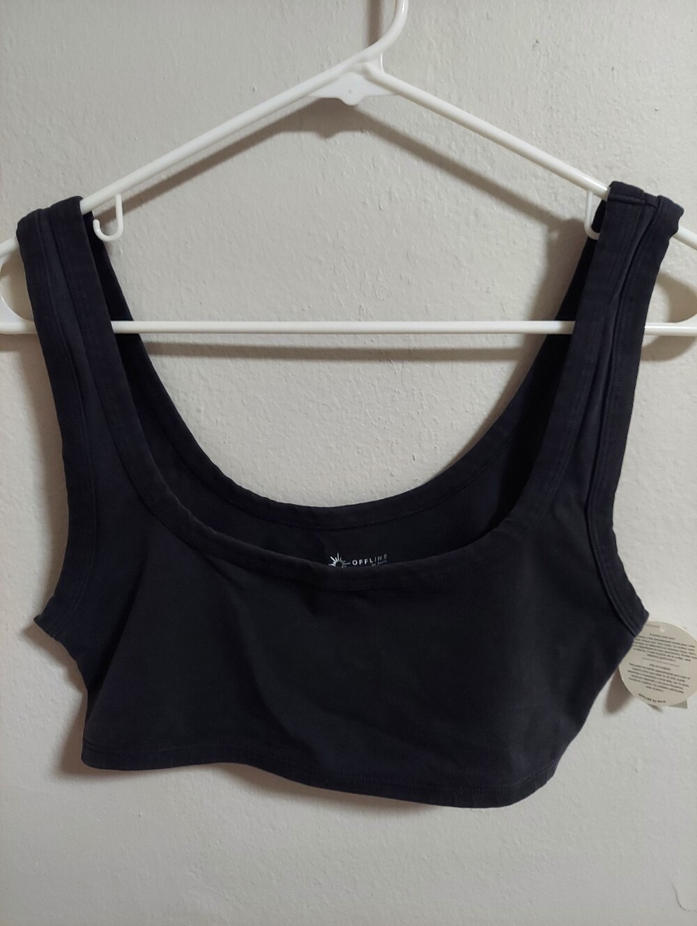 Aerie Black Cropped Bra Top